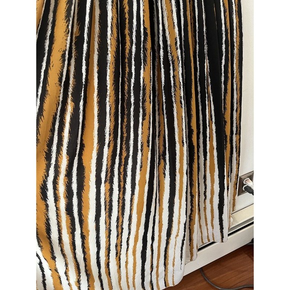 Ronny Kobo Brown Black Tiger Striped V Neck Maxi Dress Size Medium - Picture 7 of 9